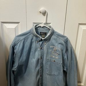 Vintage Denim Button Up Ford Motor Company Wayne Assembly Plant Focus Program